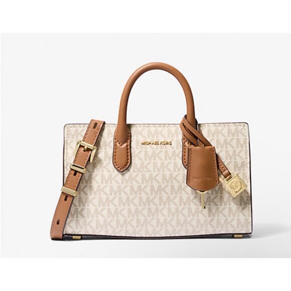 MICHAEL Michael Kors NWT Scarlett X-Small Crossbody Bag in Vanilla/Acorn - Picture 1 of 4